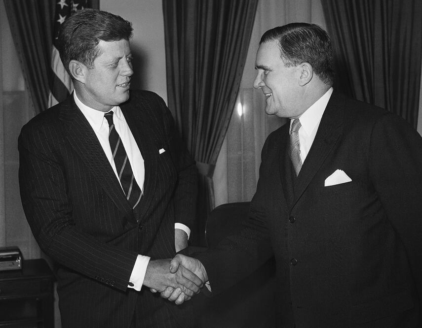 Foto: John F. Kennedy y James Webb en 1961. Foto: AP, archivo
