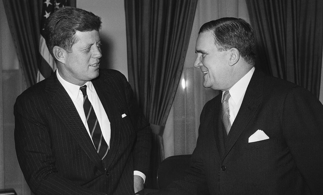 Foto: John F. Kennedy y James Webb en 1961. Foto: AP, archivo