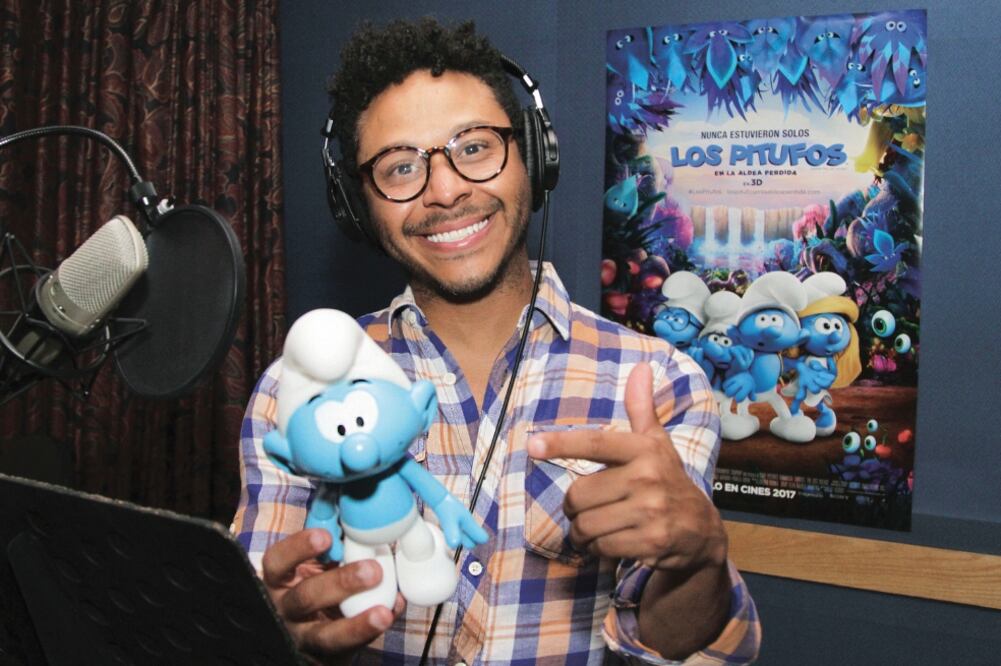 El ex OV7 entró a cabina para caracterizar al personaje de Tontín (CARLOS MEJÍA EL UNIVERSAL)