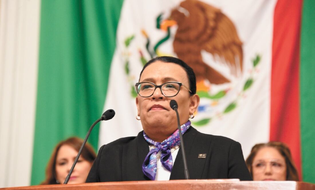 Glosa. Rosa Icela Rodríguez, secretaria de Gobierno capitalino, compareció ayer ante el pleno del Congreso de la Ciudad de México. Foto/ESPECIAL