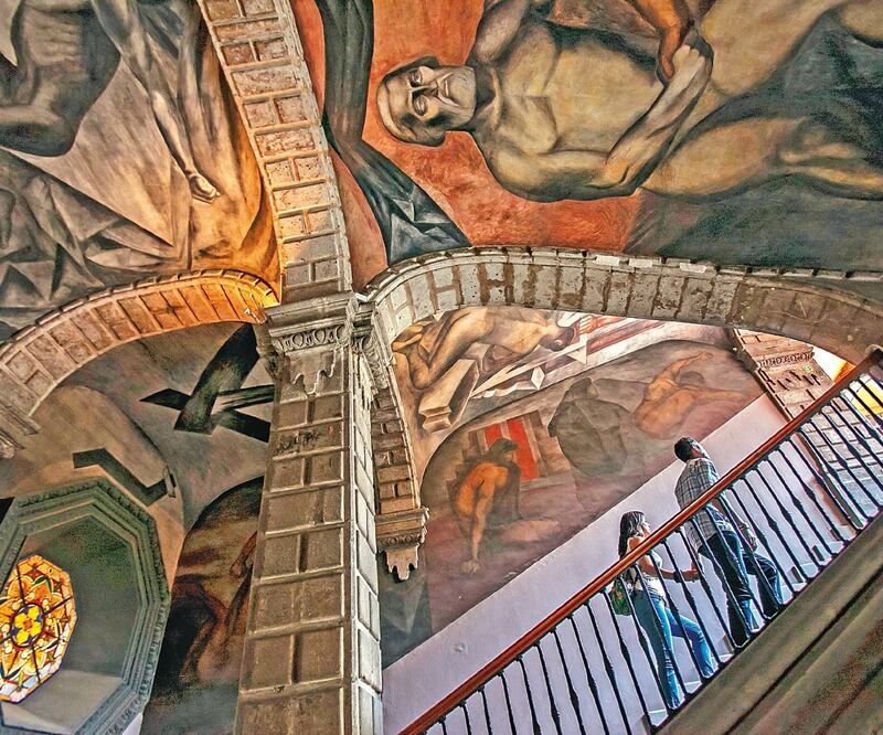 El Antiguo Colegio de San Ildefonso fue uno de los primeros lugares donde se pintaron los murales en la Ciudad de México, en los años 20 del siglo pasado. En la actualidad, el inmueble conserva este patrimonio artístico. Foto: ARCHIVO EL UNIVERSAL