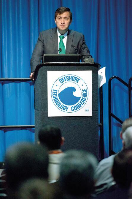 Gustavo Hernández, director de Recursos, Reservas y Asociaciones de Pemex Exploración y Producción, destacó las oportunidades que ofrece México (PHIL MCCARTEN.OTC)