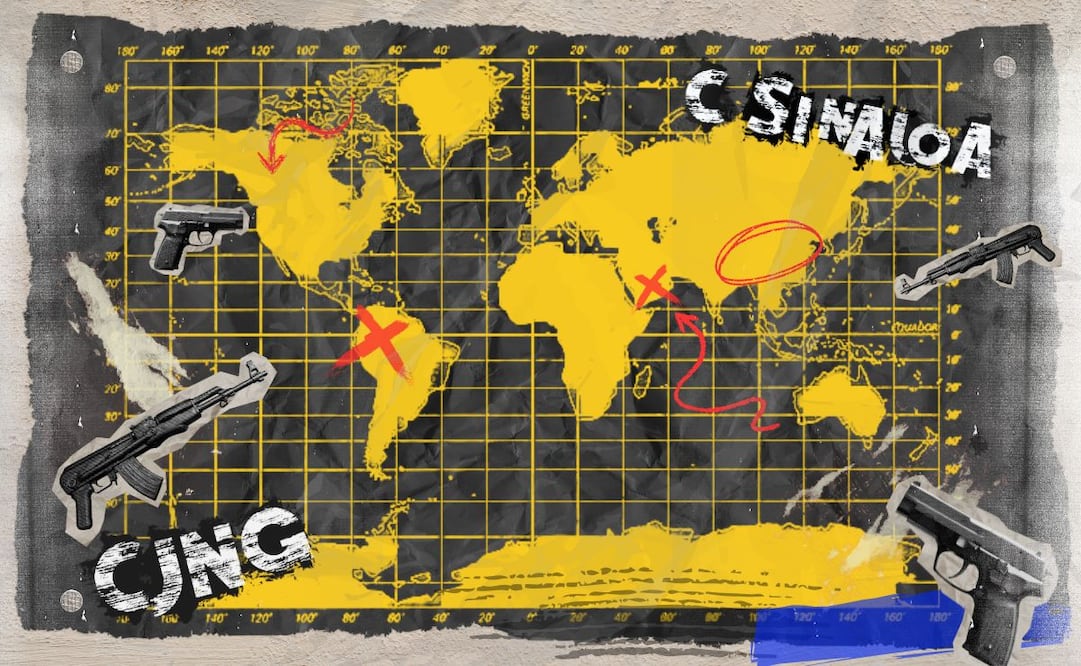 Las operaciones del crimen organizado mexicano se han extendido a tierras tan lejanas como Eslovenia, Qatar o Nueva Zelanda. | Fotoarte: Angélica Vázquez.