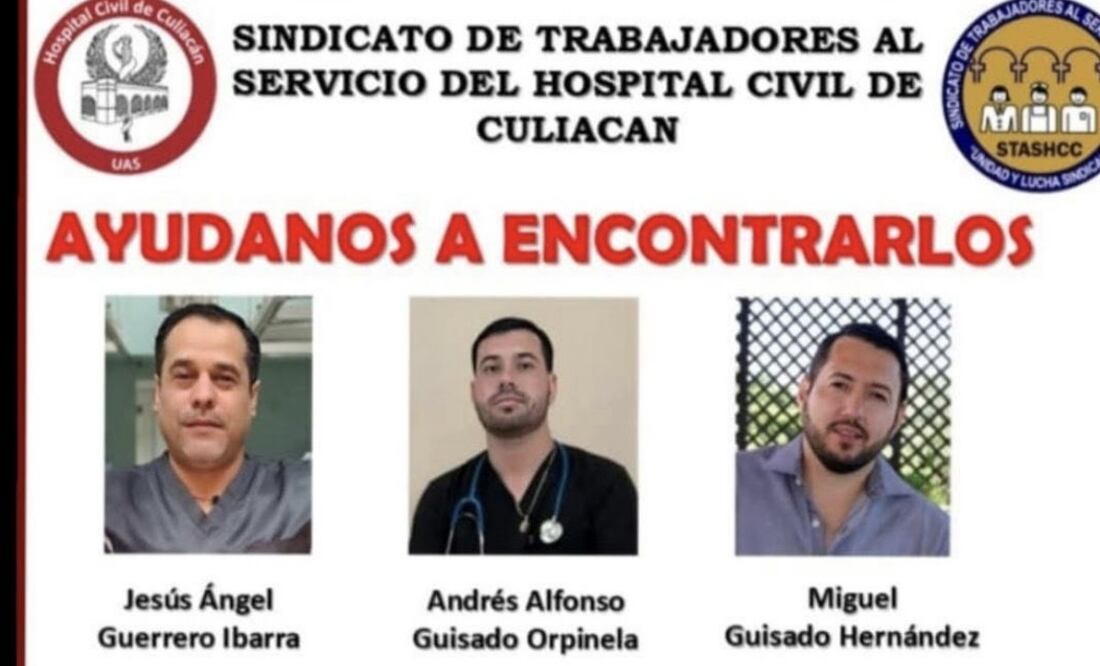 Localizan vivos a 3 miembros del sector salud en Sinaloa (13/04/2025). Foto: Especial