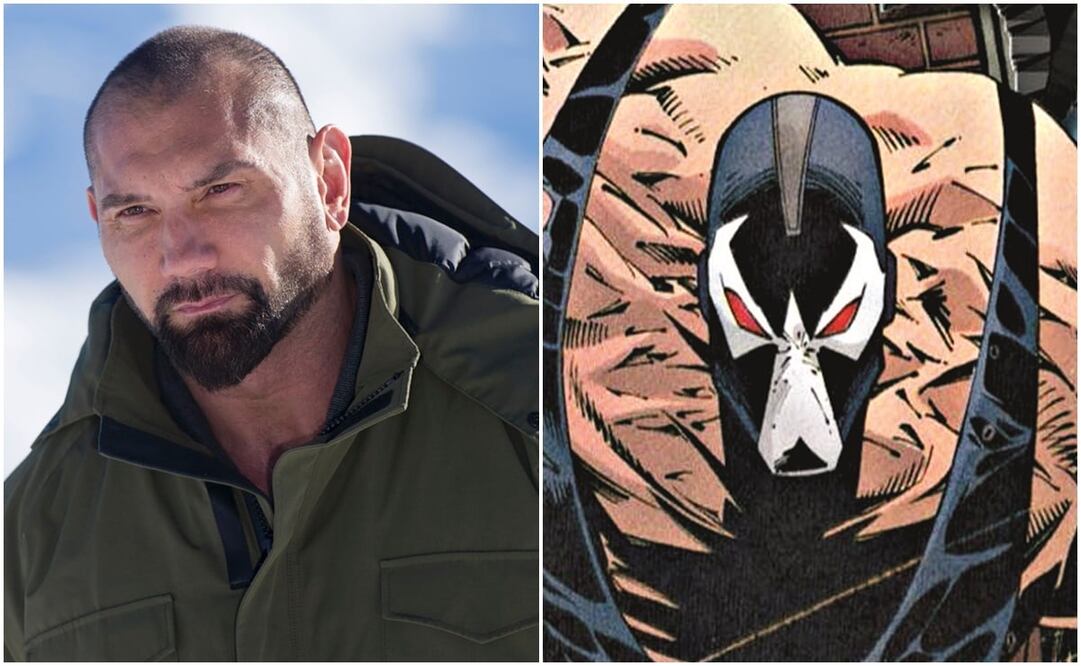 Dave Bautista y Bane. Foto: AFP y archivo