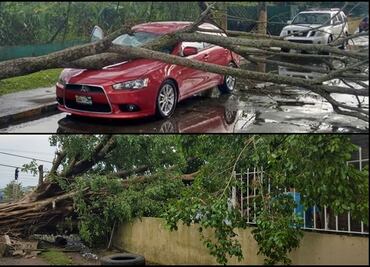 Granizada y fuertes vientos sorprenden en Tabasco