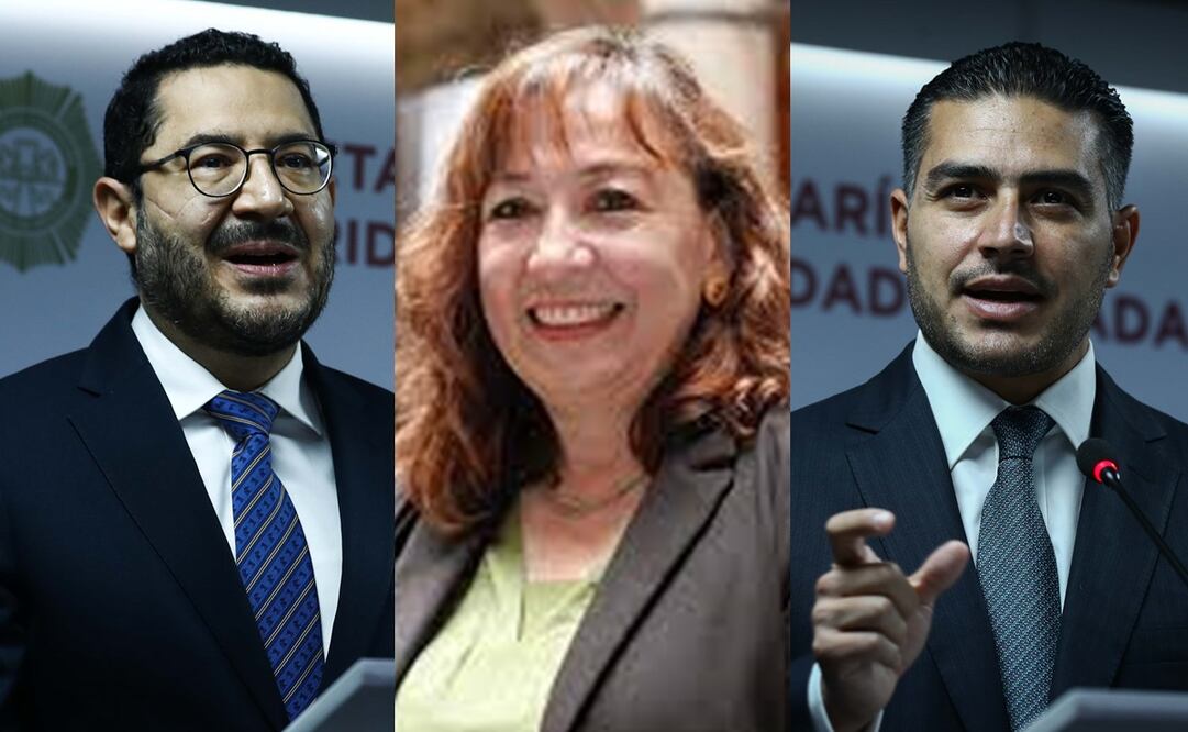 De Izquierda a derecha Martí Batres, Ingrid Aurora Gómez Saracibar y Omar García Harfuch. Fotos: Archivo/ EL UNIVERSAL.