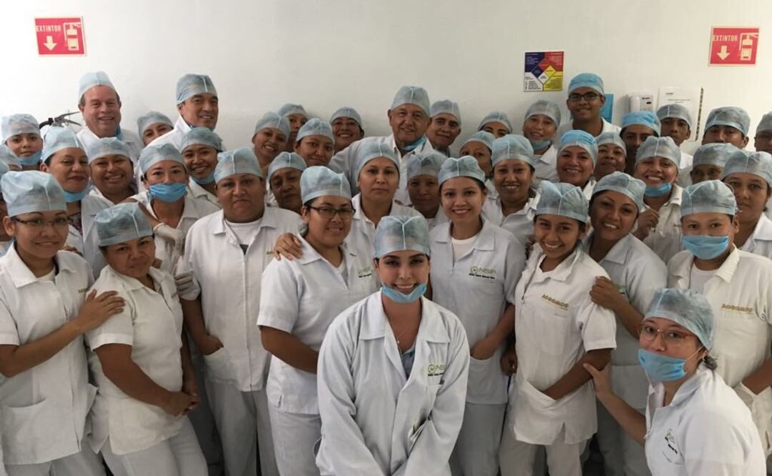 El virtual presidente electo estuvo en un laboratorio de producción de plantas tropicales. Foto: Especial