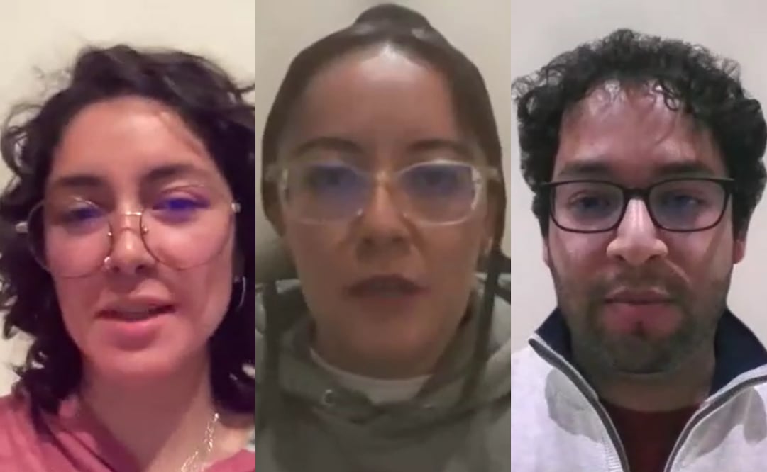 Jhosadara Espinosa, Isabel Tinoco y Gabriel Sánchez, tres de los 39 estudiantes afectados debido a la suspensión de sus becas. Fotos: Capturas de pantalla