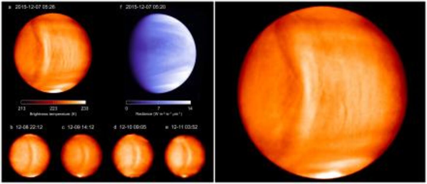 Detectan una posible onda gravitatoria en la atmósfera de Venus