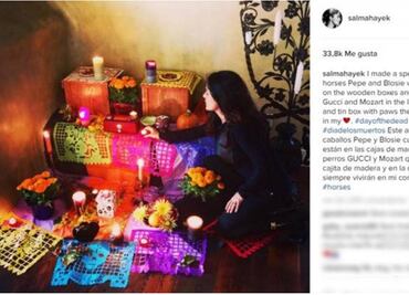 Salma Hayek makes Day of the Dead altar for her pets
