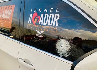 Candidato de MC de Tlalnepantla denuncia agresión; muestra camioneta baleada