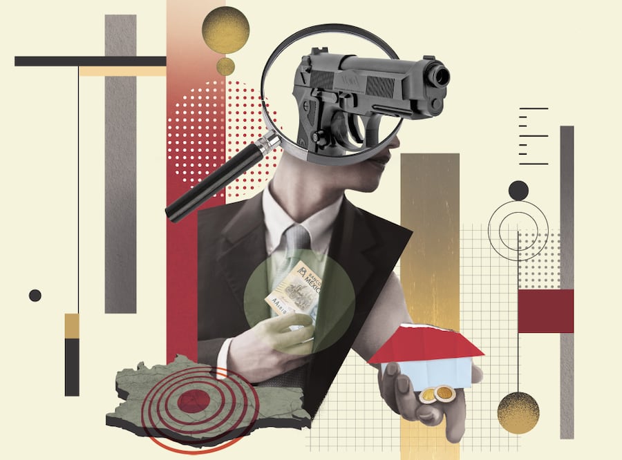 Transa a constructores en México; lo investigan por lavado en Colombia. Ilustración de Liliana Pedraza