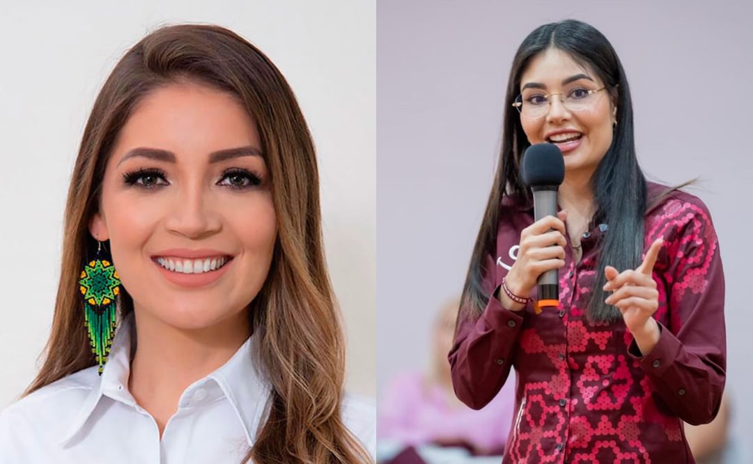 La senadora del PVEM, Jazmín Bugarín, (izq.) deja su escaño para competir por la coordinación del Comité de defensa de la 4T de Nayarit; alcaldesa de Tepic (der.) pedirá licencia