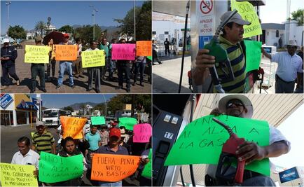 Marchan y realizan clausura simbólica por gasolinazo en Oaxaca