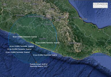 Se forma depresión tropical 4E al sur de Acapulco