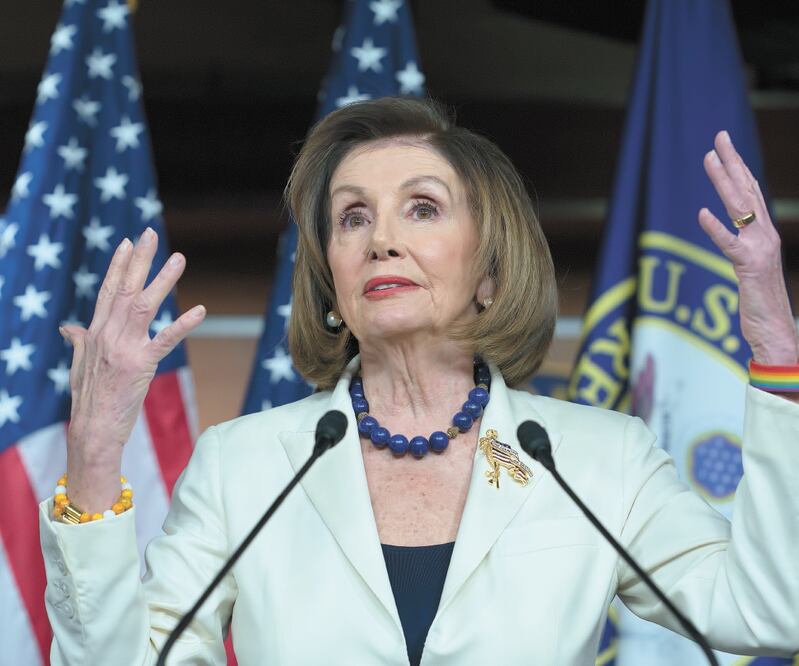 La presidenta de la Cámara de Representantes, Nancy Pelosi, ayer durante una conferencia de prensa en el Capitolio, en Washington. Foto: J. SCOTT APPLEWHITE. AP