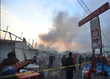 Tras incendio en asentamiento irregular, sigue cerrada la estación Lindavista de la Línea 6 del Metro