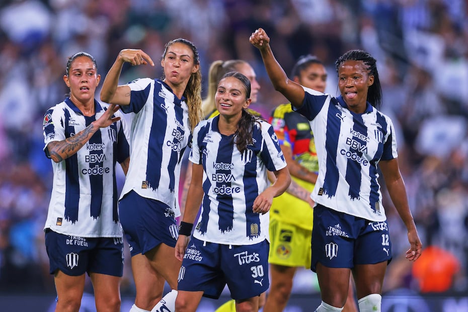 Monterrey Femenil en festejo de gol, durante el partido de ida correspondiente a la final del Clausura 2026 - Foto: Imago7