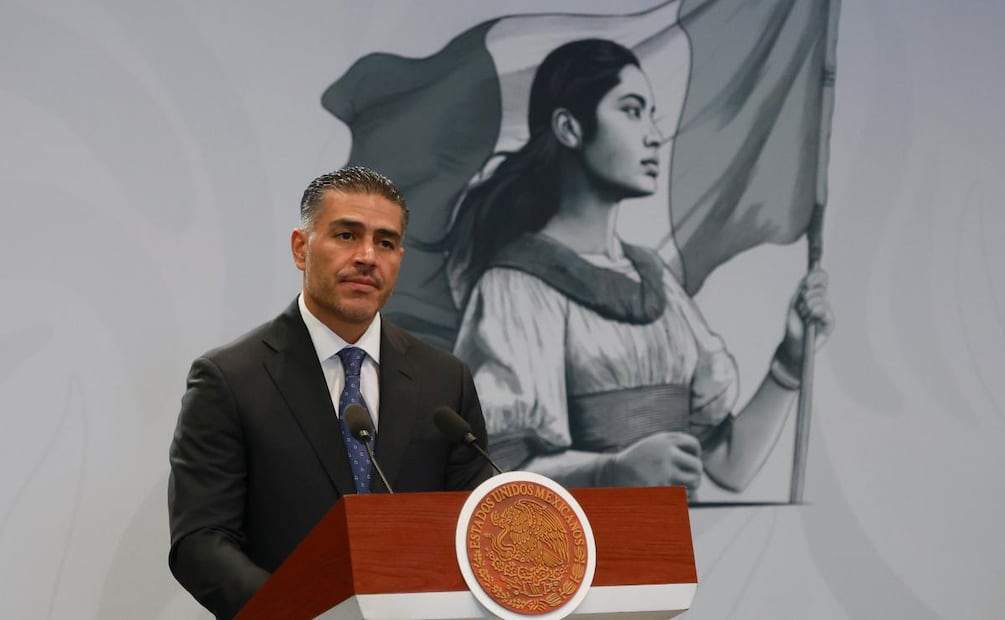 Omar García Harfuch, secretario de Seguridad y Protección Ciudadana durante la conferencia de prensa de la presidenta Claudia Sheinbaum desde Toluca, Edomex (22/07/2026). Foto: Alejandro Vargas