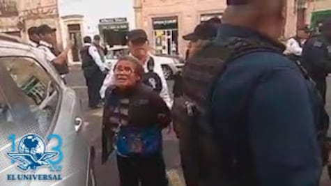 Graban abuso de policías de Morelia a dos adultos mayores
