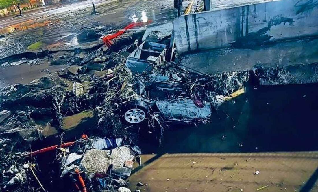 La tormenta registrada la madrugada del miércoles en Hermosillo arrastró árboles y vehículos. Foto: Especial