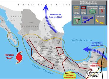 Nueva zona de inestabilidad ocasionará lluvias en Oaxaca