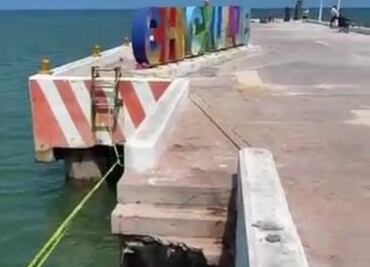 Se desploma parte del muelle en Chicxulub Puerto en Yucatán; dos personas resultan heridas
