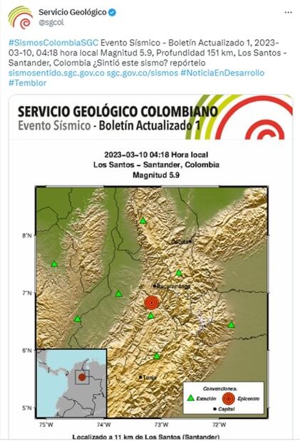 Extraña coincidencia: Temblor también sacudió a Colombia hace exactamente 8 años