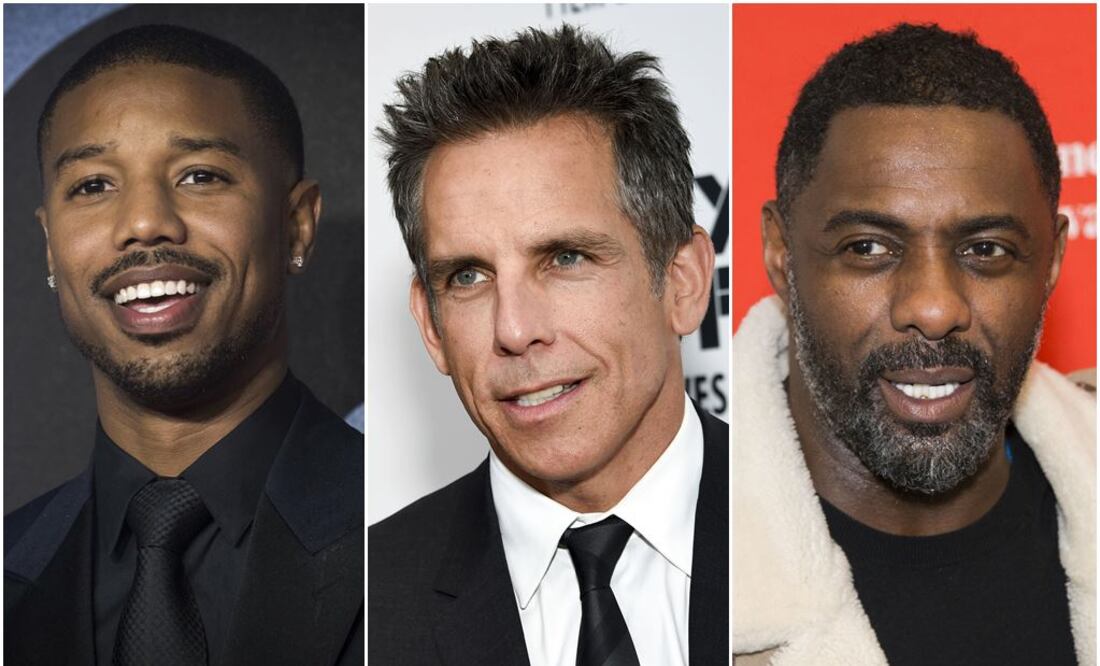 Michael B. Jordan, Ben Stiller e Idris Elba. FOTOS: AP