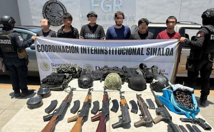 Operativos en Culiacán; detienen a nueve hombres y aseguran armas, drogas y explosivos