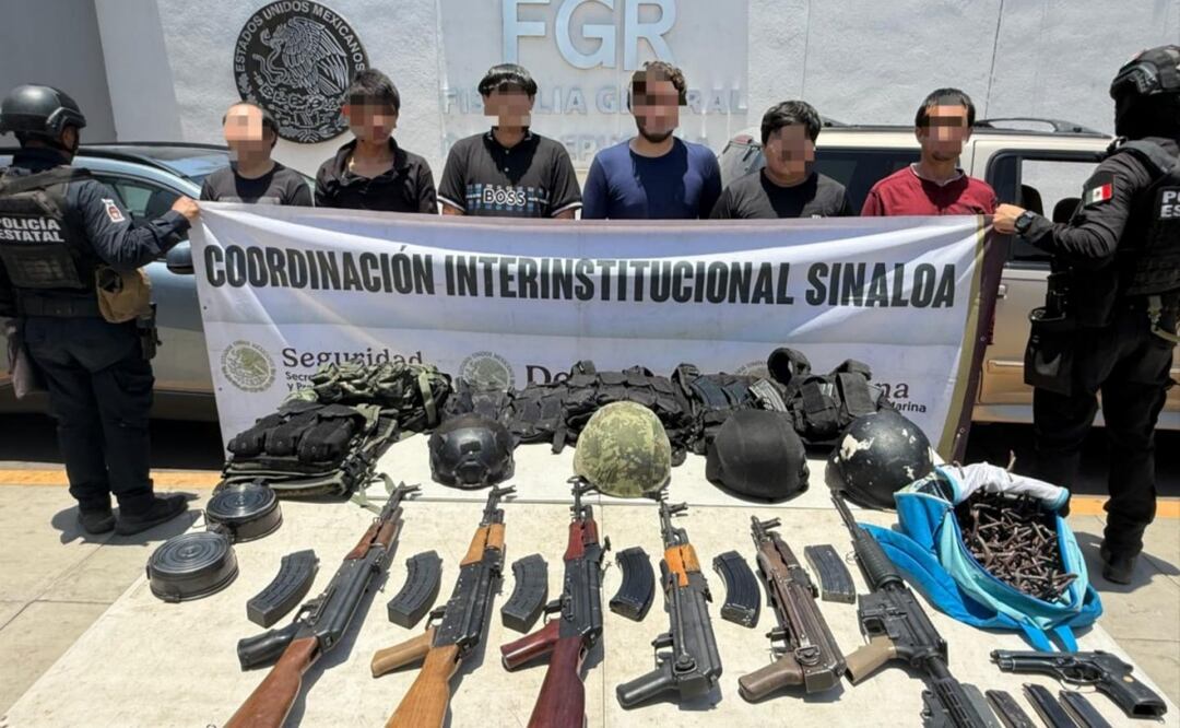 Operativos en Culiacán; detienen a nueve hombres y aseguran armas, drogas y explosivos. Foto: Especial
