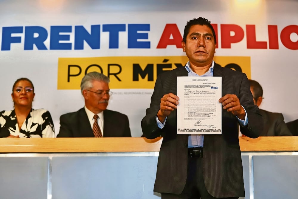 Jorge Luis Preciado dijo que su rival Xóchitl Gálvez Ruiz está apoyada por los empresarios. Foto: Berenice Fregoso / El universal