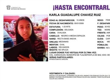Encuentran el cuerpo de Karla; menor de 15 años reportada como desaparecida en Tlalnepantla