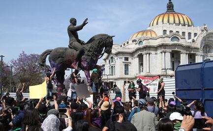 INBAL intervendrá monumentos dañados en manifestación del 8M 