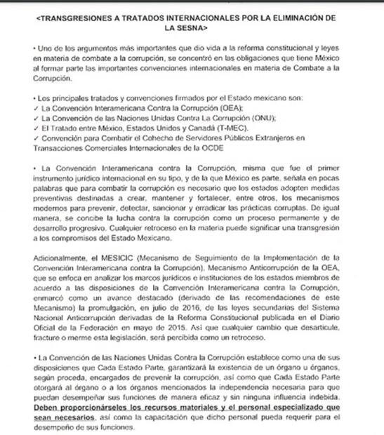 Retroceso, iniciativa sobre Sistema Anticorrupción