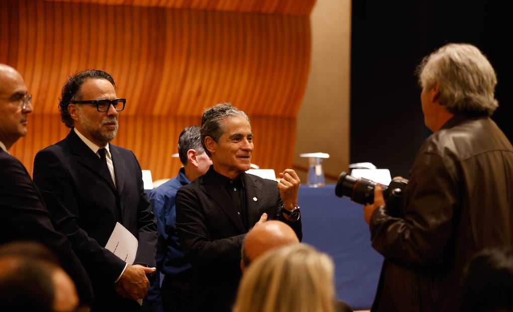 Alejandro González Iñárritu durante su ingreso a El Colegio Nacional.
Foto: Diego Simón Sánchez / EL UNIVERSAL