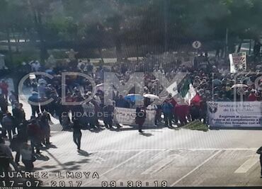 SME realiza bloqueo en avenida Juárez