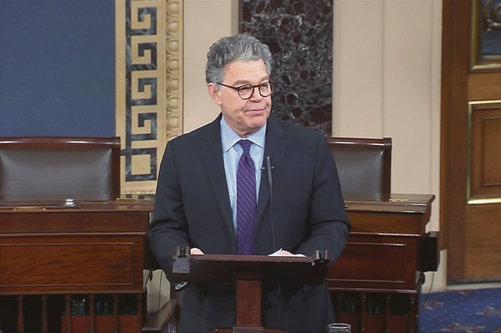 Caído. El senador Al Franken fue, antes de ser electo al Senado en 2008, estrella de Saturday Night Live (REUTERS)