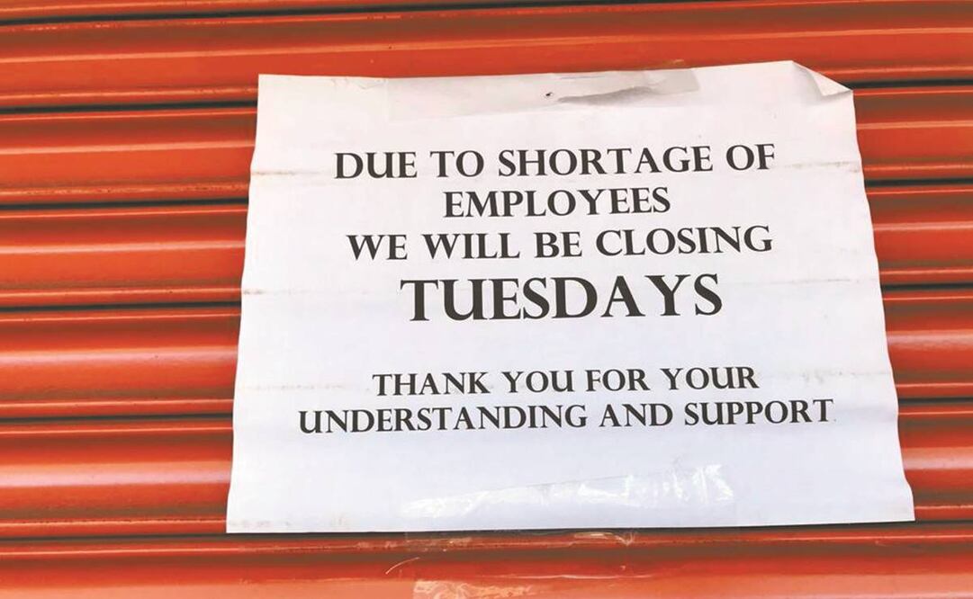 La falta de personal afecta a los negocios. Foto: Especial.