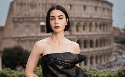 Lily Collins brilla con vestido dorado en estreno de Emily en París