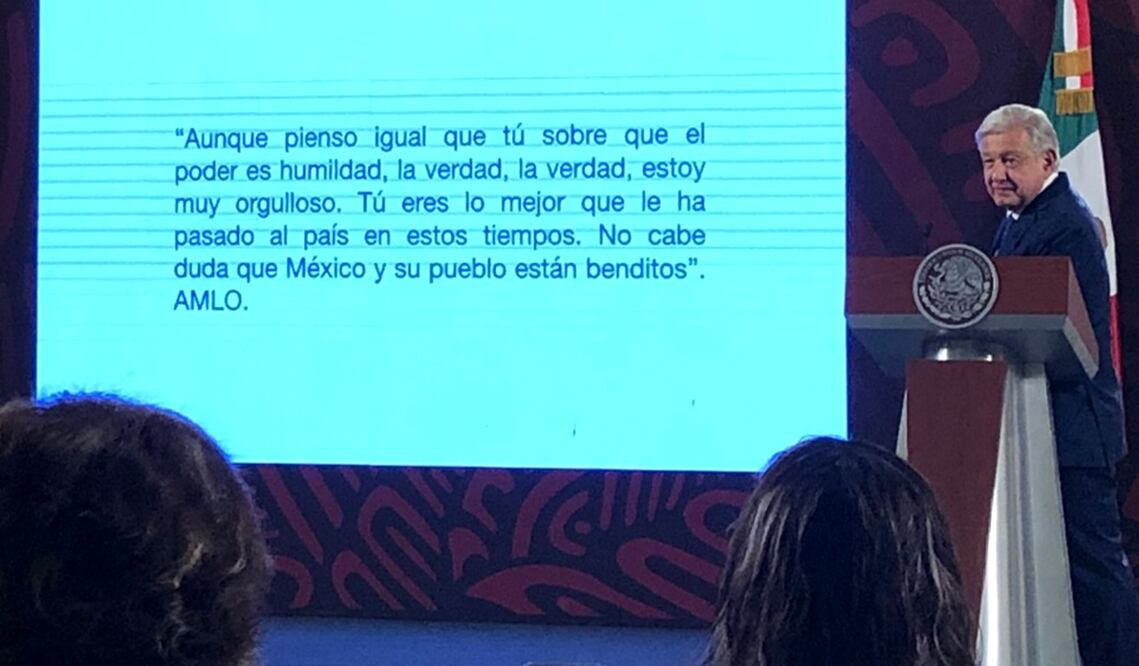El presidente Andrés Manuel López Obrador reveló el mensaje que envió a Claudia Sheinbaum el pasado 29 de mayo, fecha en que cerró su campaña en el Zócalo de la Ciudad de México. Foto: especial