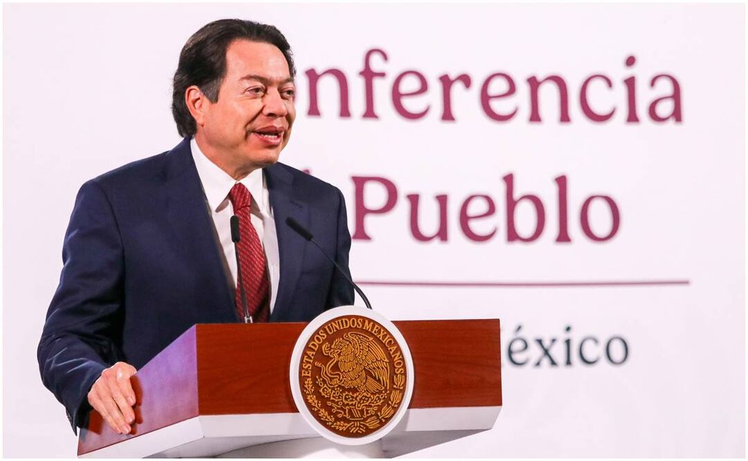 Mario Delgado, titular de la SEP, durante la mañanera de la presidenta Claudia Sheinbaum, este 6 de enero del 2025. Foto: Axel Sánchez/ EL UNIVERSAL