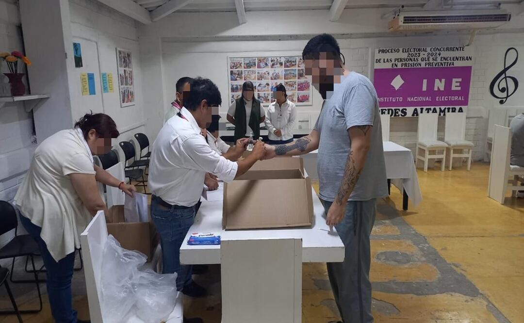 Votan en penal de Altamira, Tamaulipas. Foto: Especial
