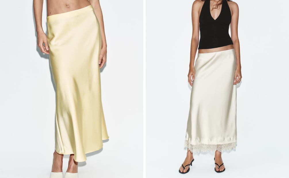 La falda satinada que hace que cualquier look se vea pulido. Foto: Zara
