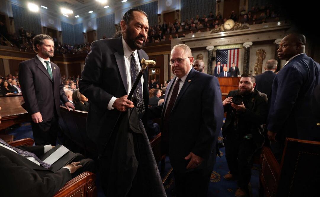 Senador demócrata Al Green es expulsado del Congreso tras intentar protestar contra Trump. (04/03/25) Foto: AFP