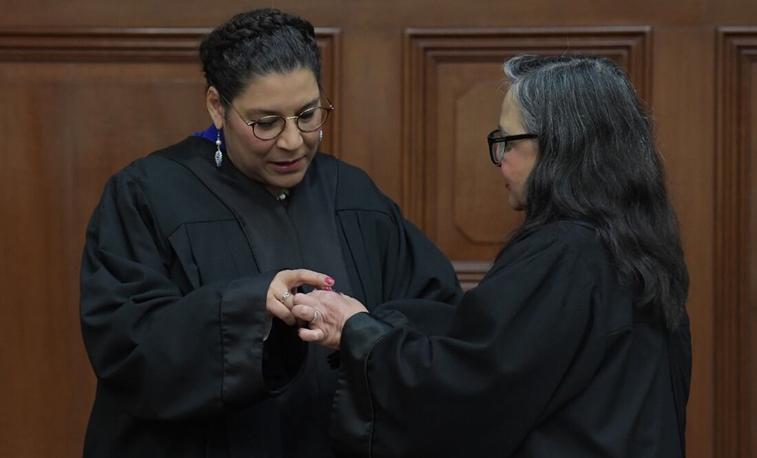 La ministra Norma Lucía Piña encabezó la sesión para recibir a Lenia Batres en la Corte. Foto: SCJN