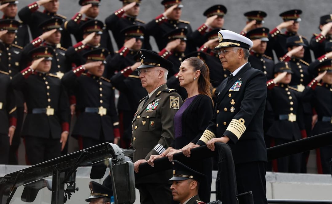 La presidenta Claudia Sheinbaum durante la ceremonia por el 106 Aniversario de la Columna de la Legalidad, realizada en el Heroico Colegio Milita (11/05/2026). Foto: Diego Simón Sánchez/ EL UNIVERSAL