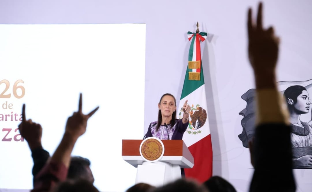 La presidenta Claudia Sheinbaum en la “Mañanera del Pueblo” del 19 de agosto de 2026 en Palacio Nacional. Foto: Karla Guerrero/ EL UNIVERSAL