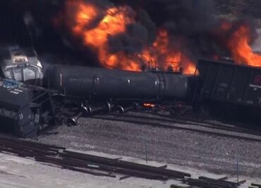 Reportan descarrilamiento e incendio de tren en Illinois